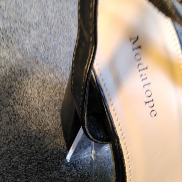 🖤 Modatope Black Platform Block Heels Size 6 Sandals Open Toe Pumps Ankle Strap - Picture 4 of 13